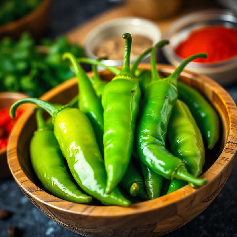 Fresh Green Chilies